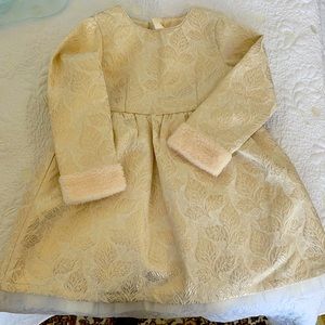 Billieblush gold jacquard print dress metallic